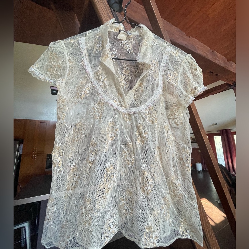 Vintage Rave Sheer Junior’s Sheer Top